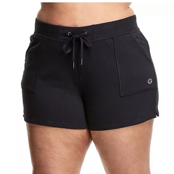 Champion® Campus French Terry Shorts BLACK plus size 2xl NWT - Picture 1 of 7